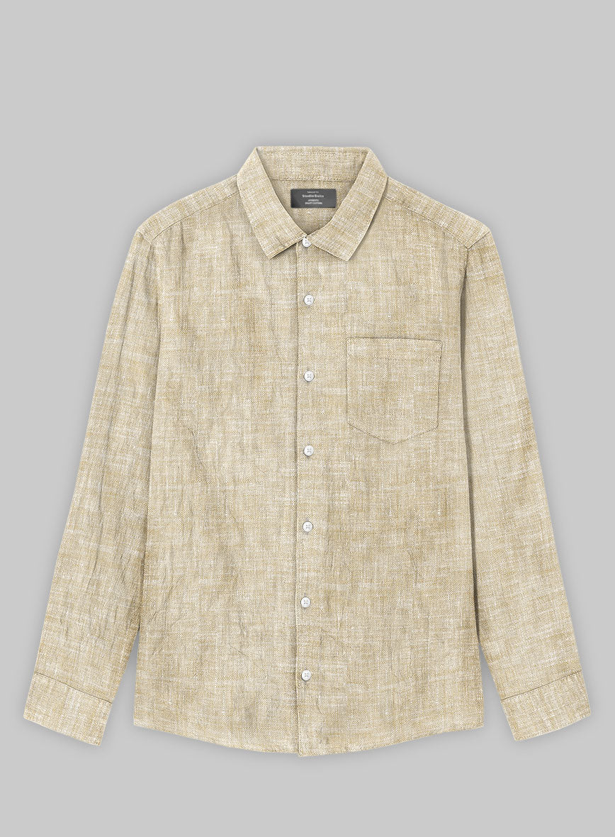 Dublin Barley Brown Linen Shirt - StudioSuits