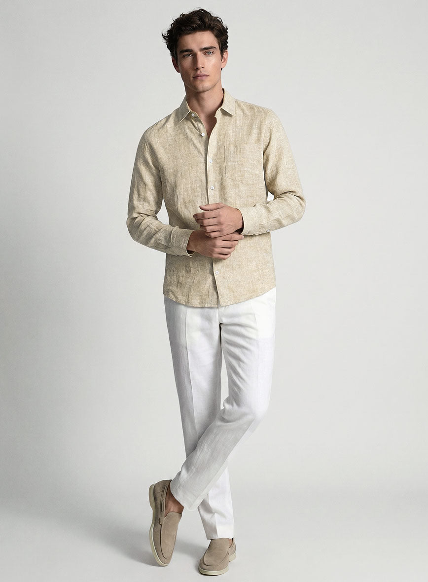 Dublin Barley Brown Linen Shirt - StudioSuits