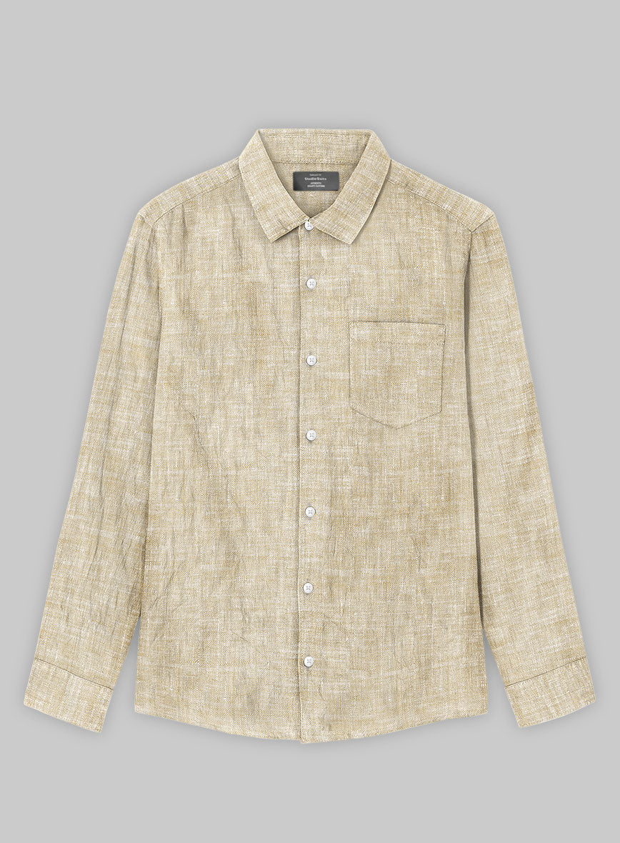 Dublin Barley Brown Linen Shirt - StudioSuits