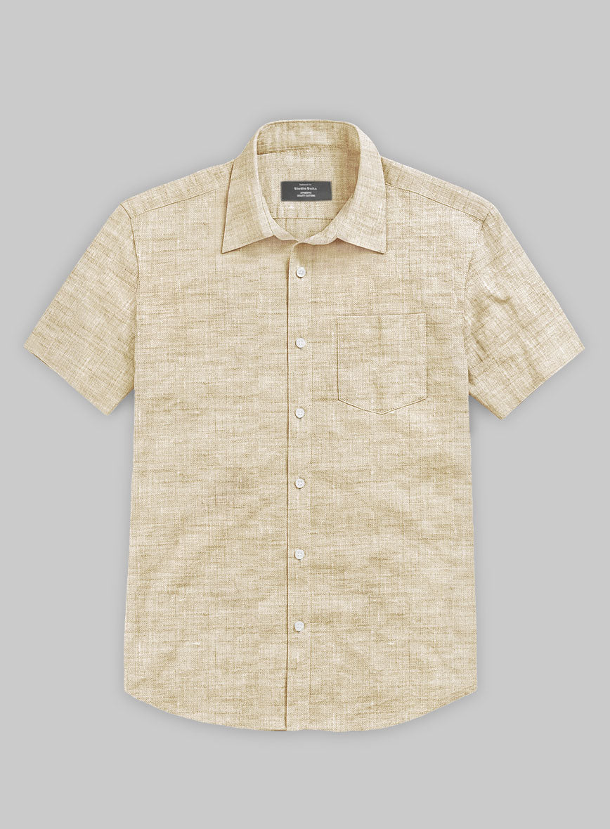 Dublin Barley Brown Linen Shirt - StudioSuits