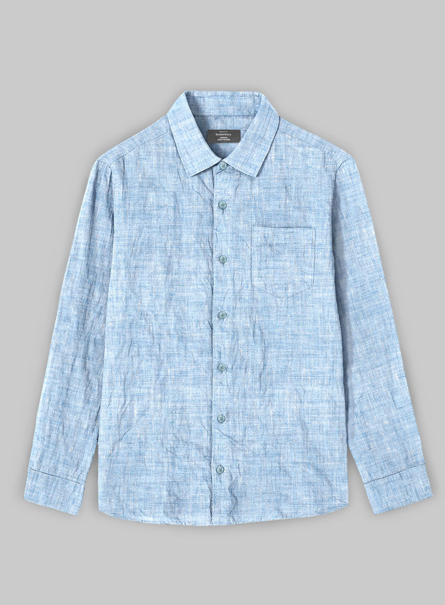 Dublin Blue Linen Shirt - StudioSuits