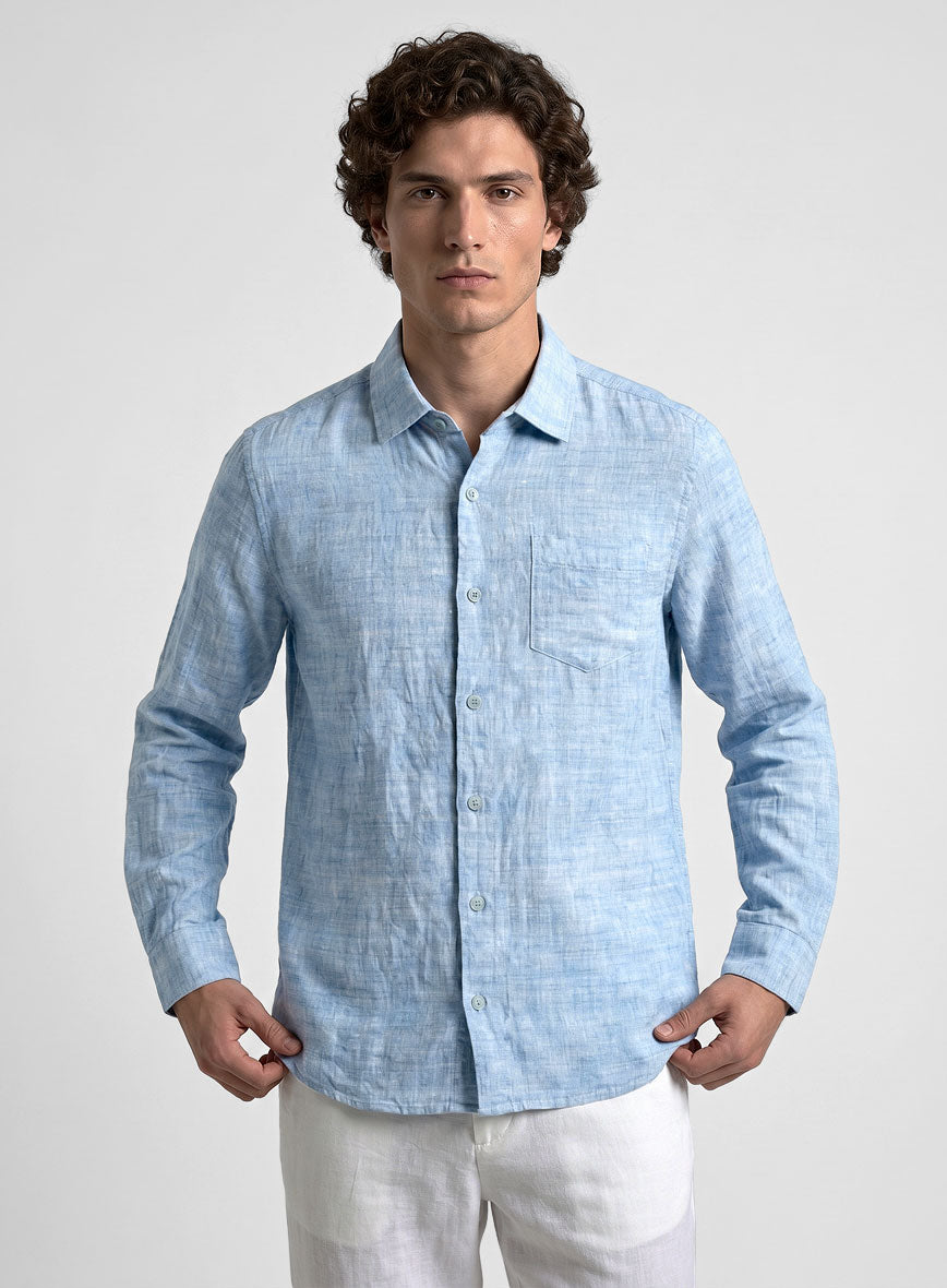 Dublin Blue Linen Shirt - StudioSuits