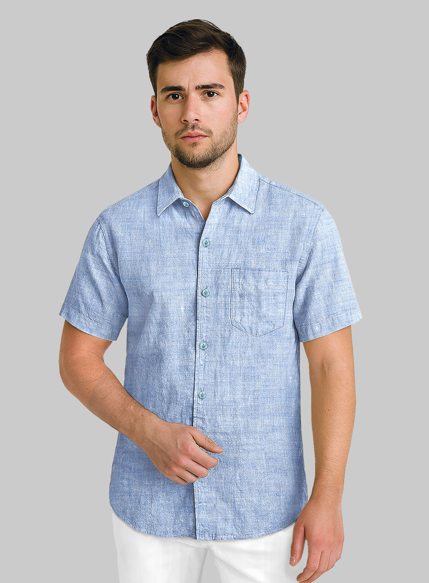 Dublin Blue Linen Shirt - StudioSuits