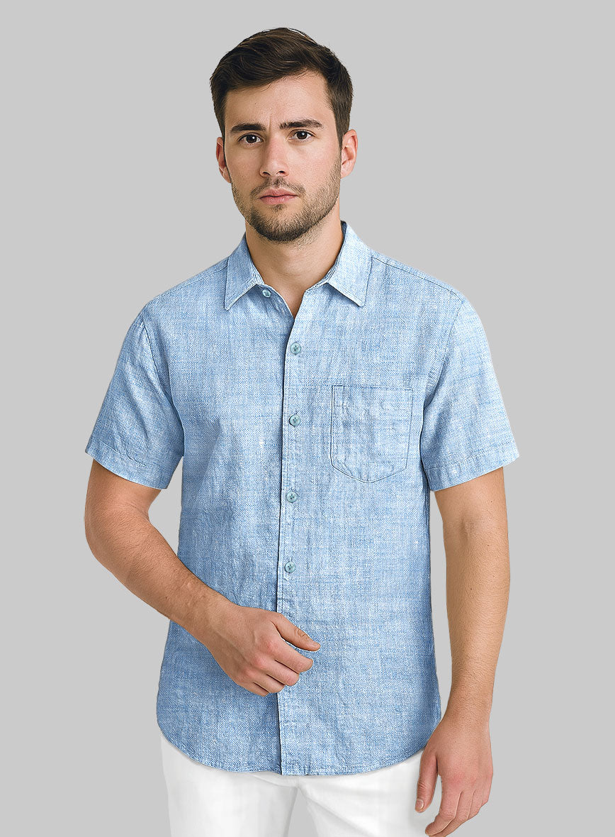 Dublin Blue Linen Shirt - StudioSuits