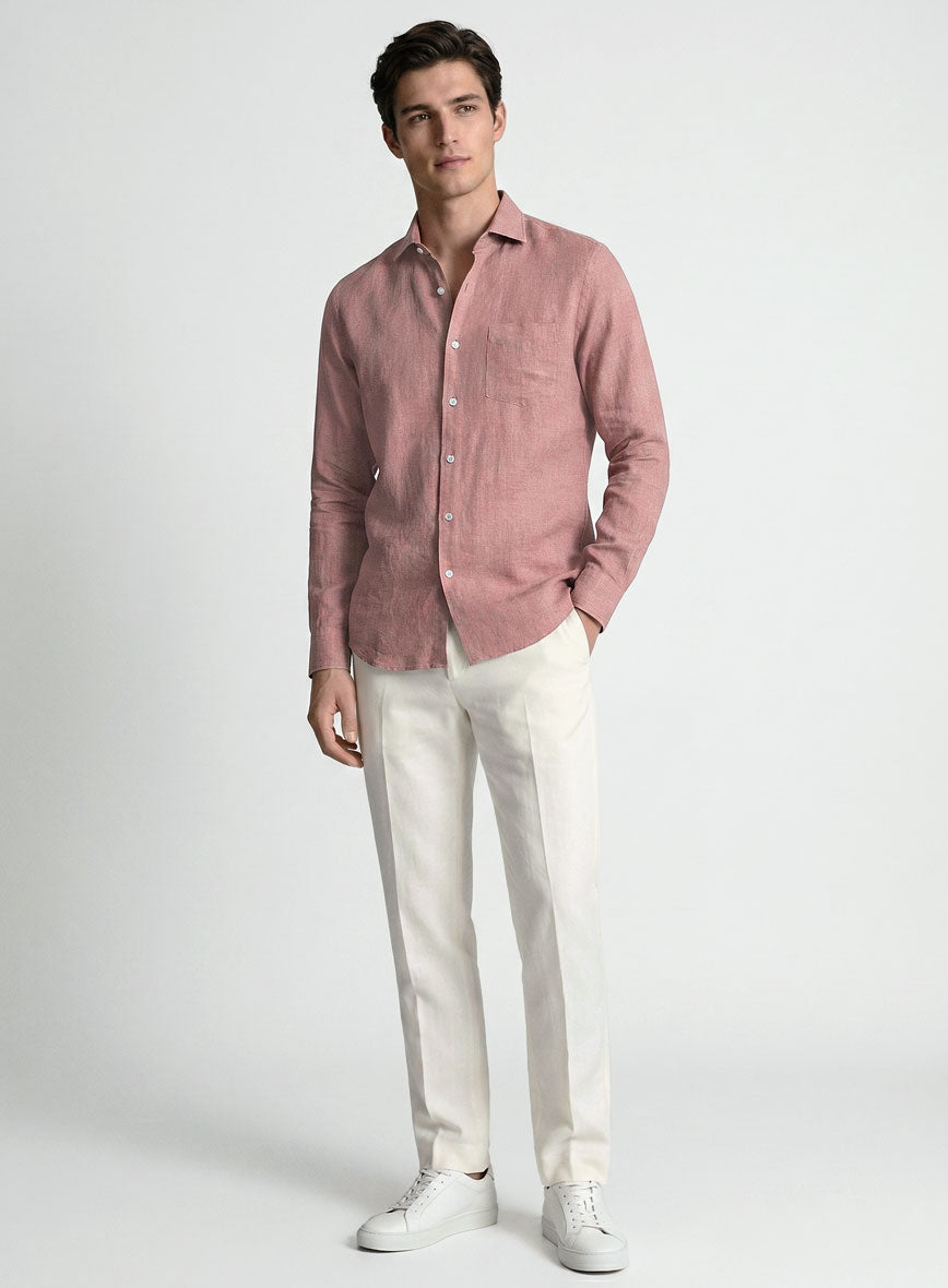 Dublin Dry Rose Linen Shirt - StudioSuits