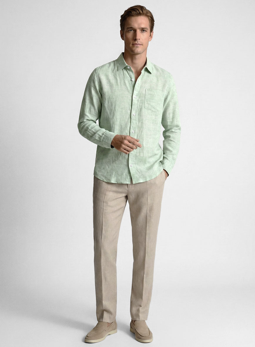 Dublin Sea Green Linen Shirt - StudioSuits