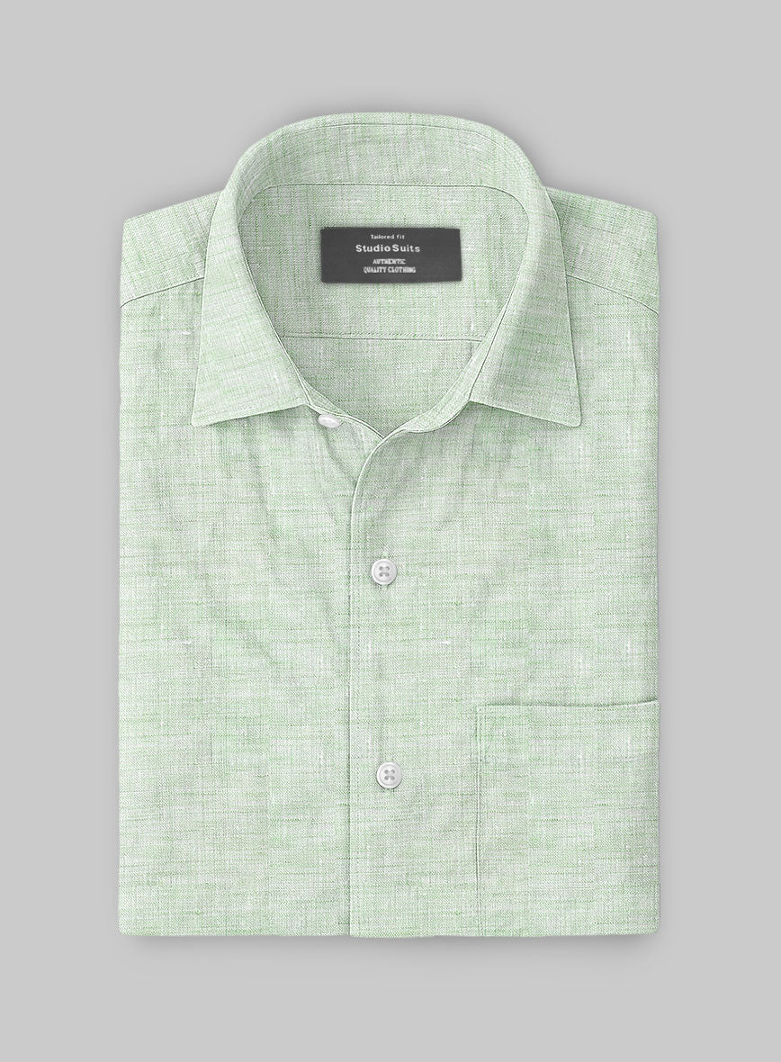 Dublin Sea Green Linen Shirt - StudioSuits
