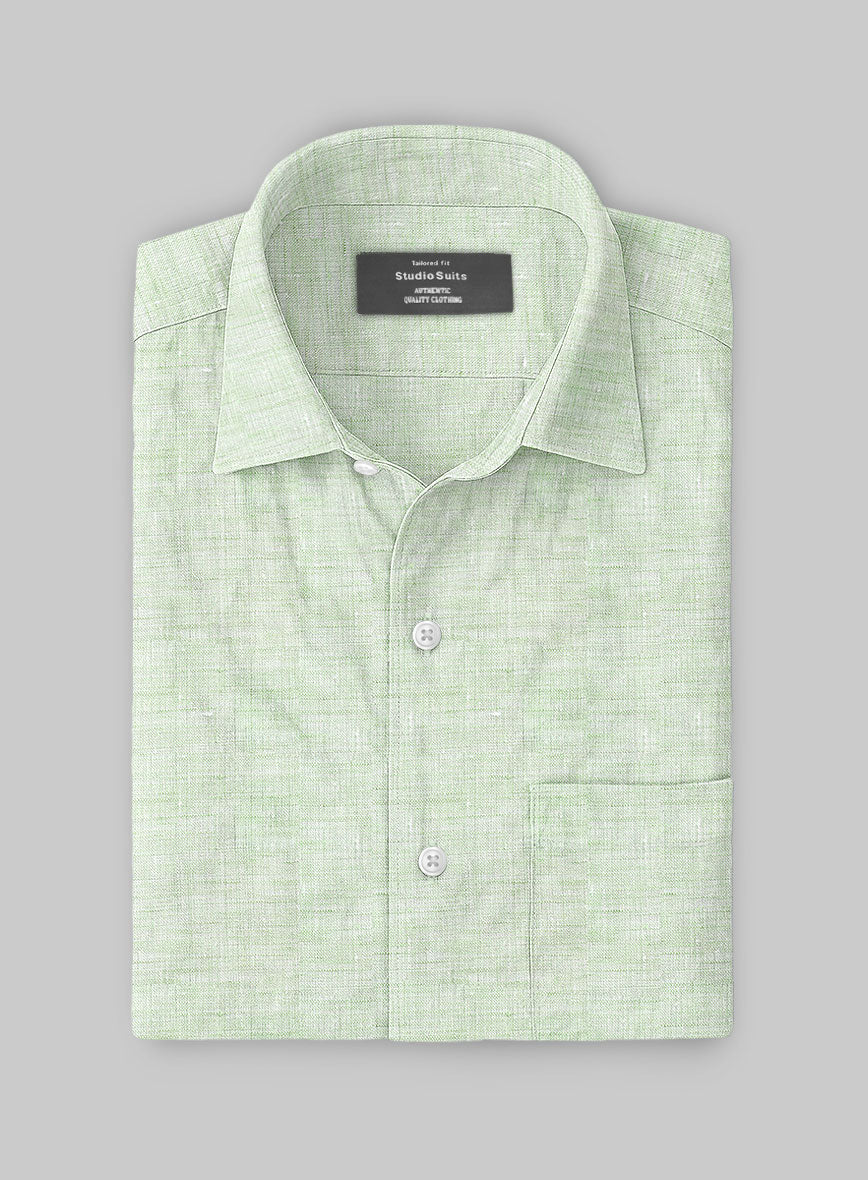 Dublin Sea Green Linen Shirt - StudioSuits