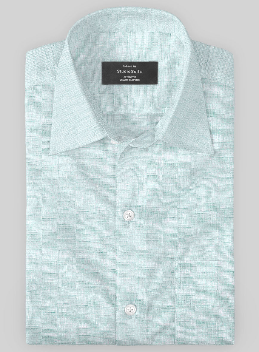 Dublin Sky Blue Linen Shirt - StudioSuits