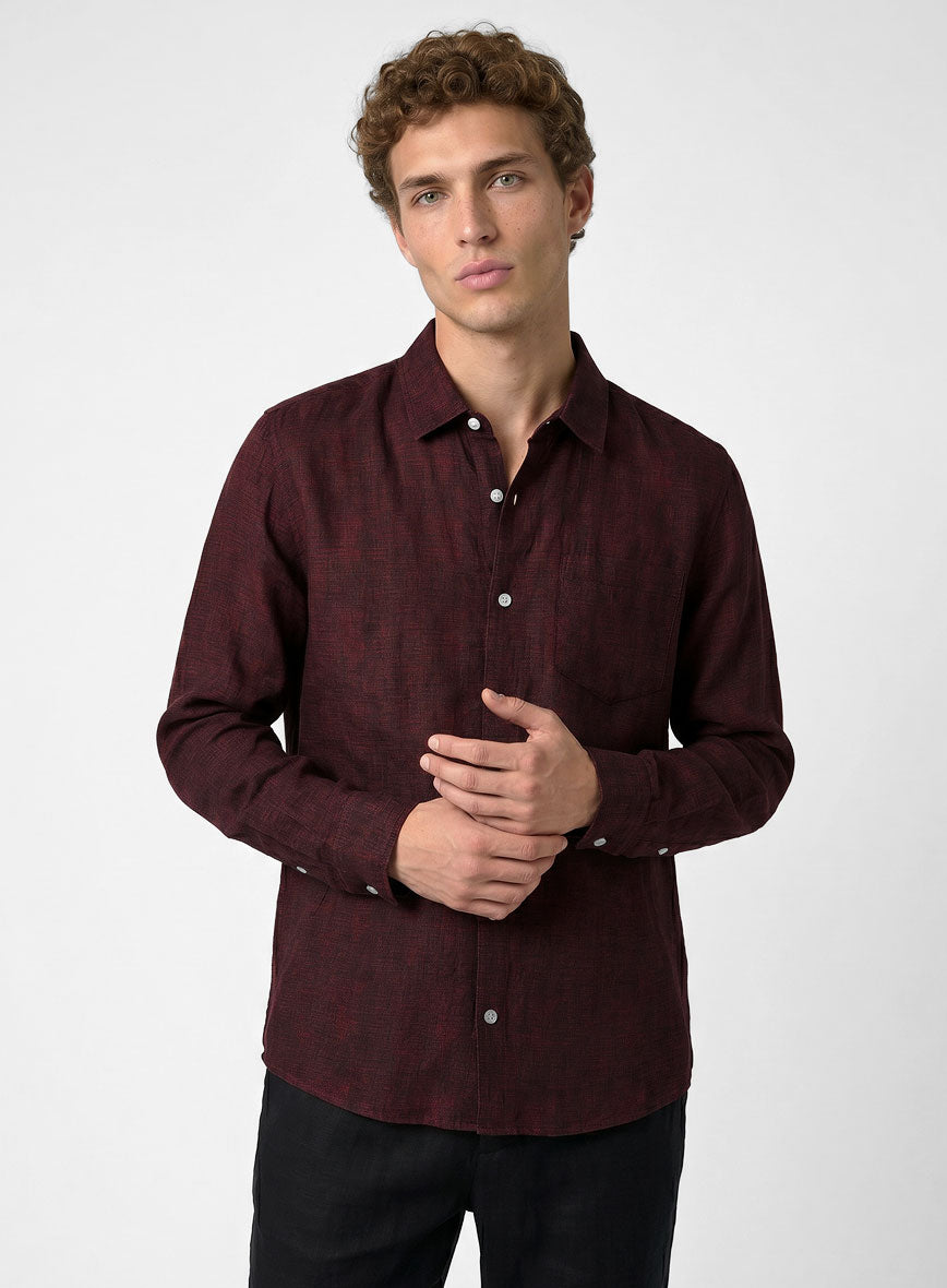 Dublin Wine Linen Shirt - StudioSuits