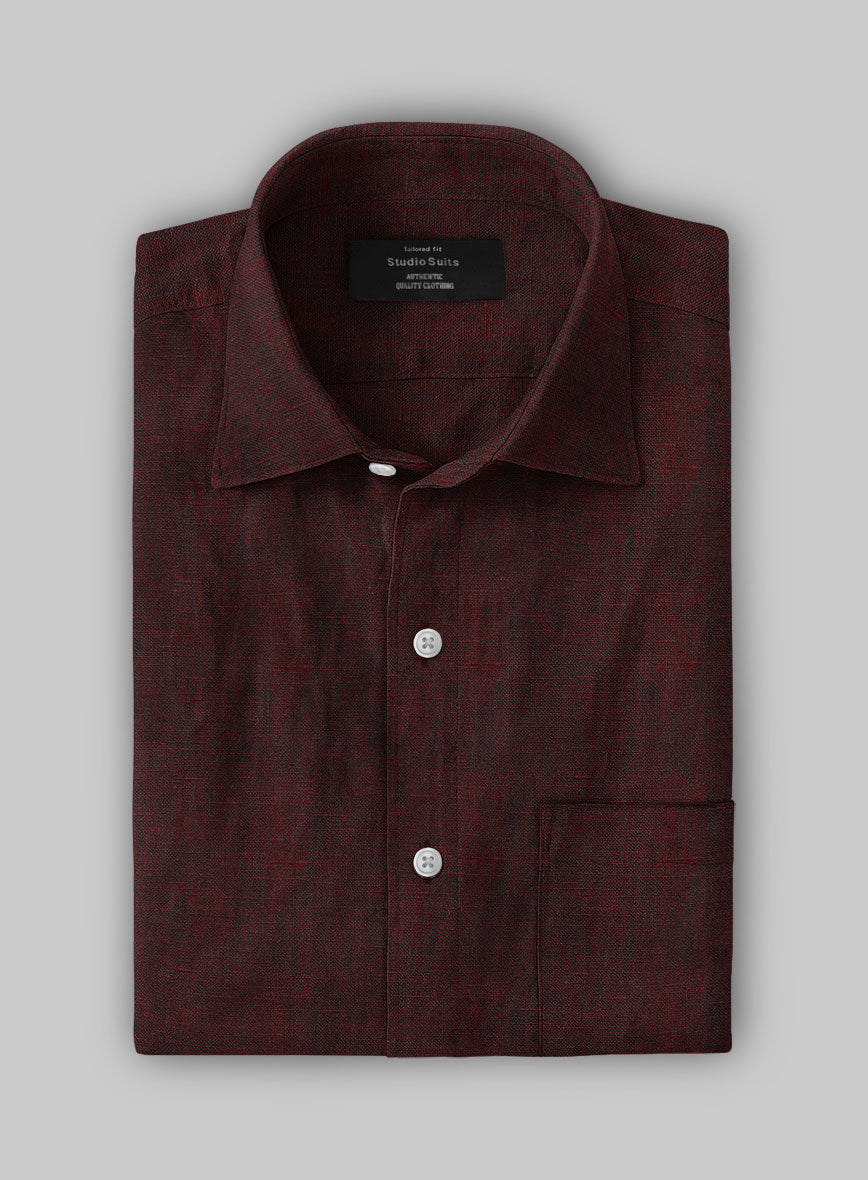 Dublin Wine Linen Shirt - StudioSuits
