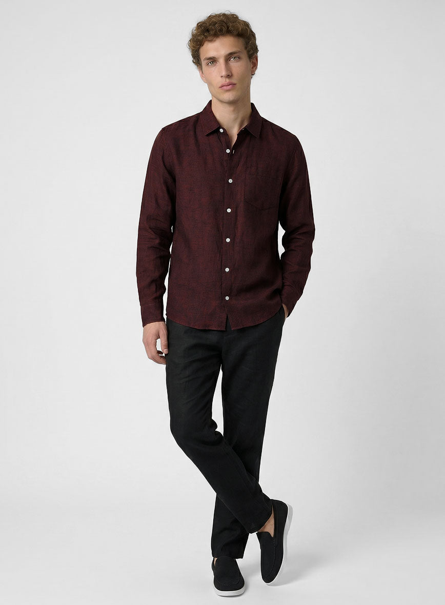 Dublin Wine Linen Shirt - StudioSuits