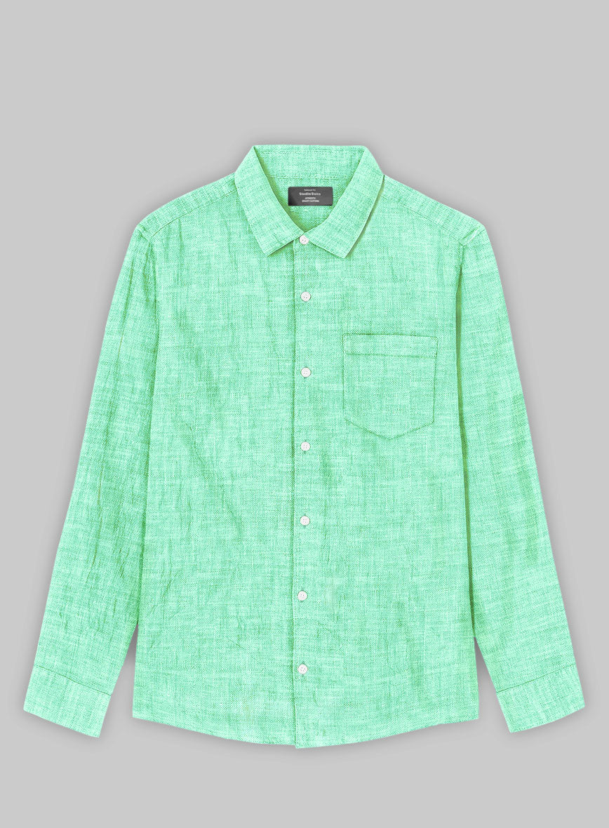 Dublin Shell Green Linen Shirt - StudioSuits