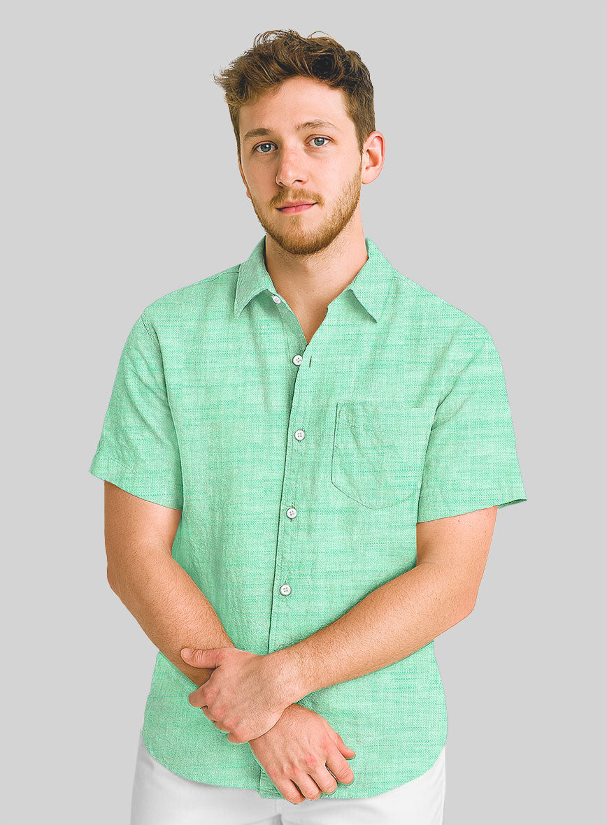 Dublin Shell Green Linen Shirt - StudioSuits