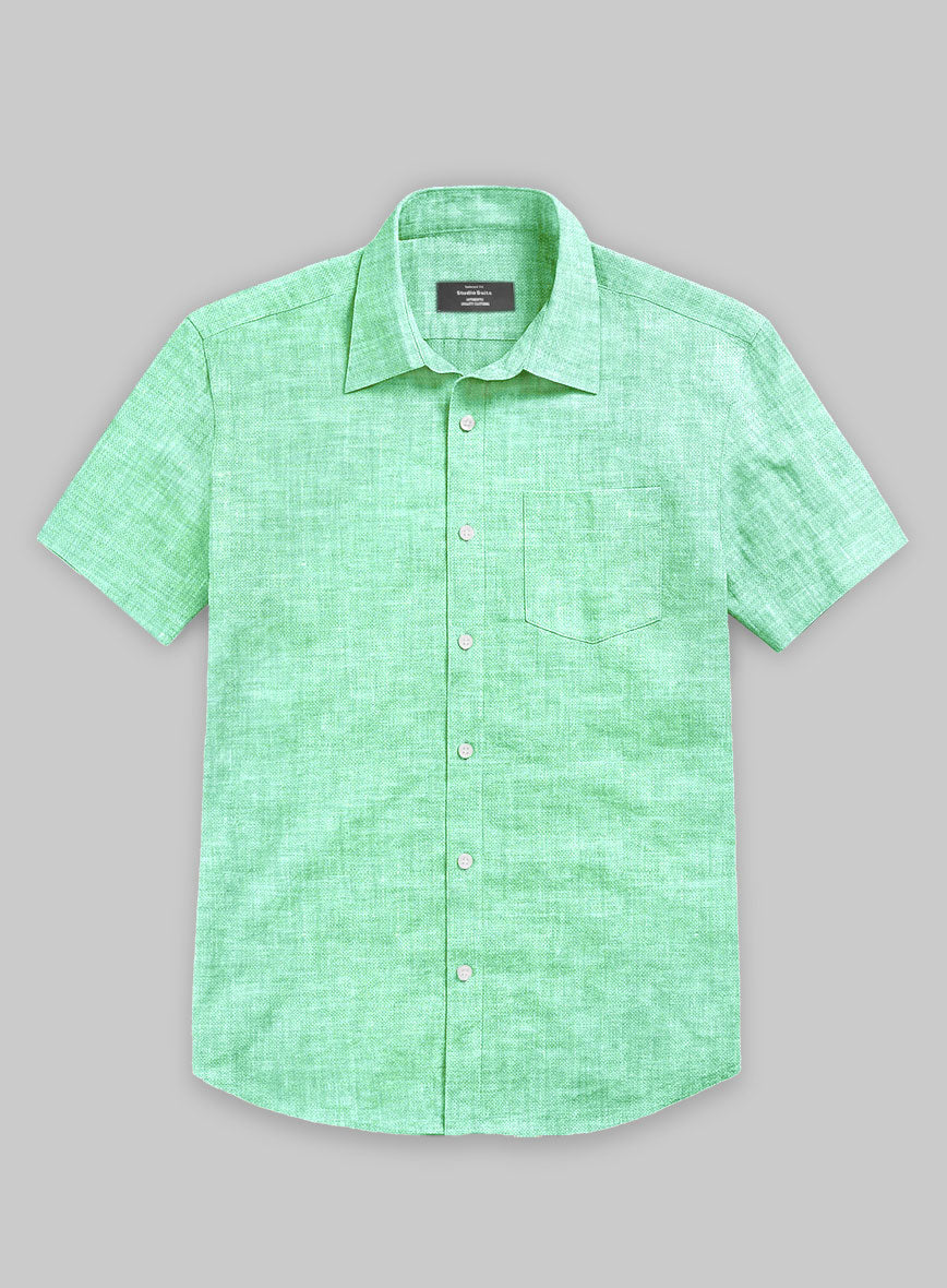 Dublin Shell Green Linen Shirt - StudioSuits