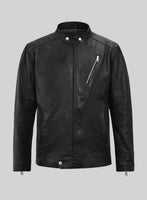 Dune Drifter Black Biker Leather Jacket - StudioSuits