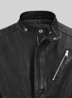 Dune Drifter Black Biker Leather Jacket - StudioSuits