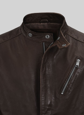 Dune Drifter Brown Biker Leather Jacket - StudioSuits