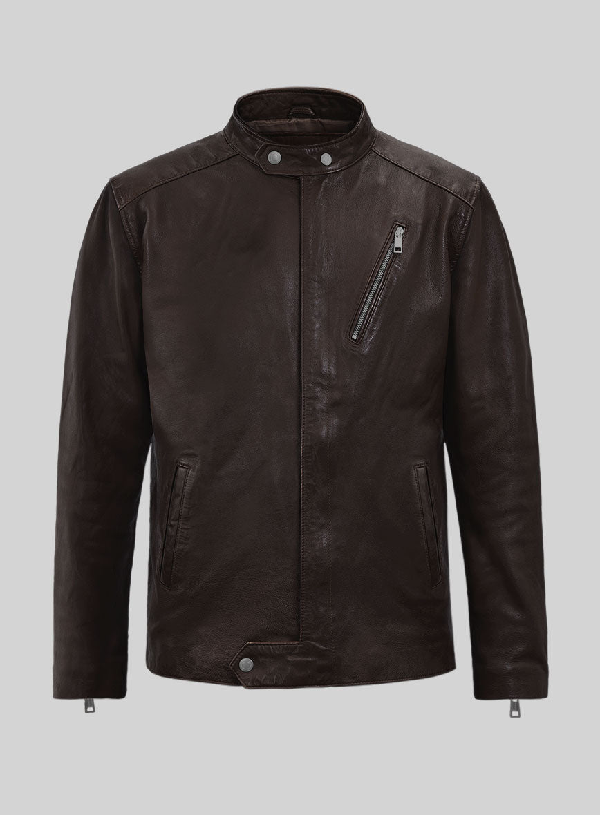 Dune Drifter Brown Biker Leather Jacket - StudioSuits