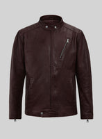 Dune Drifter Burgundy Biker Leather Jacket - StudioSuits