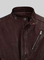 Dune Drifter Burgundy Biker Leather Jacket - StudioSuits