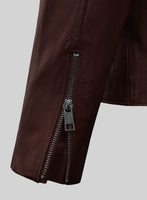 Dune Drifter Burgundy Biker Leather Jacket - StudioSuits