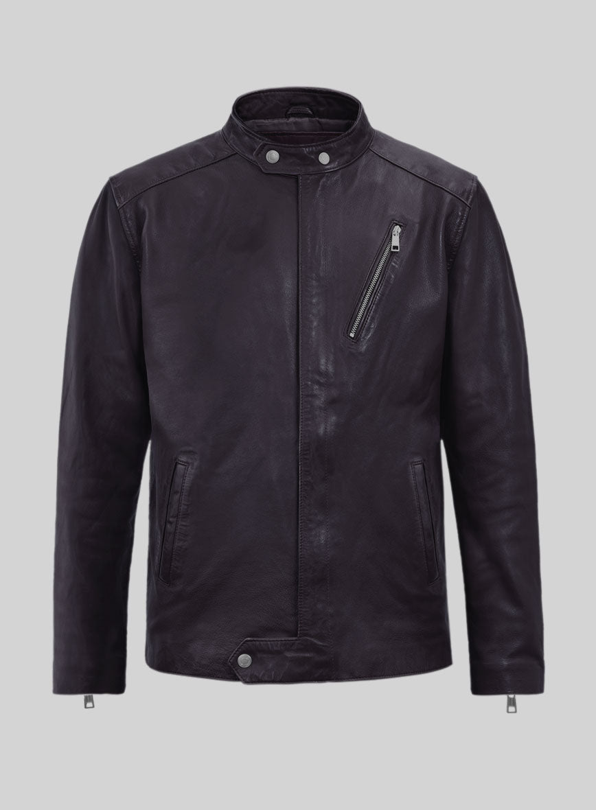 Dune Drifter Purple Biker Leather Jacket - StudioSuits