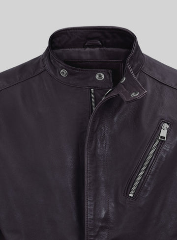 Dune Drifter Purple Biker Leather Jacket - StudioSuits