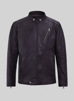 Dune Drifter Purple Biker Leather Jacket - StudioSuits