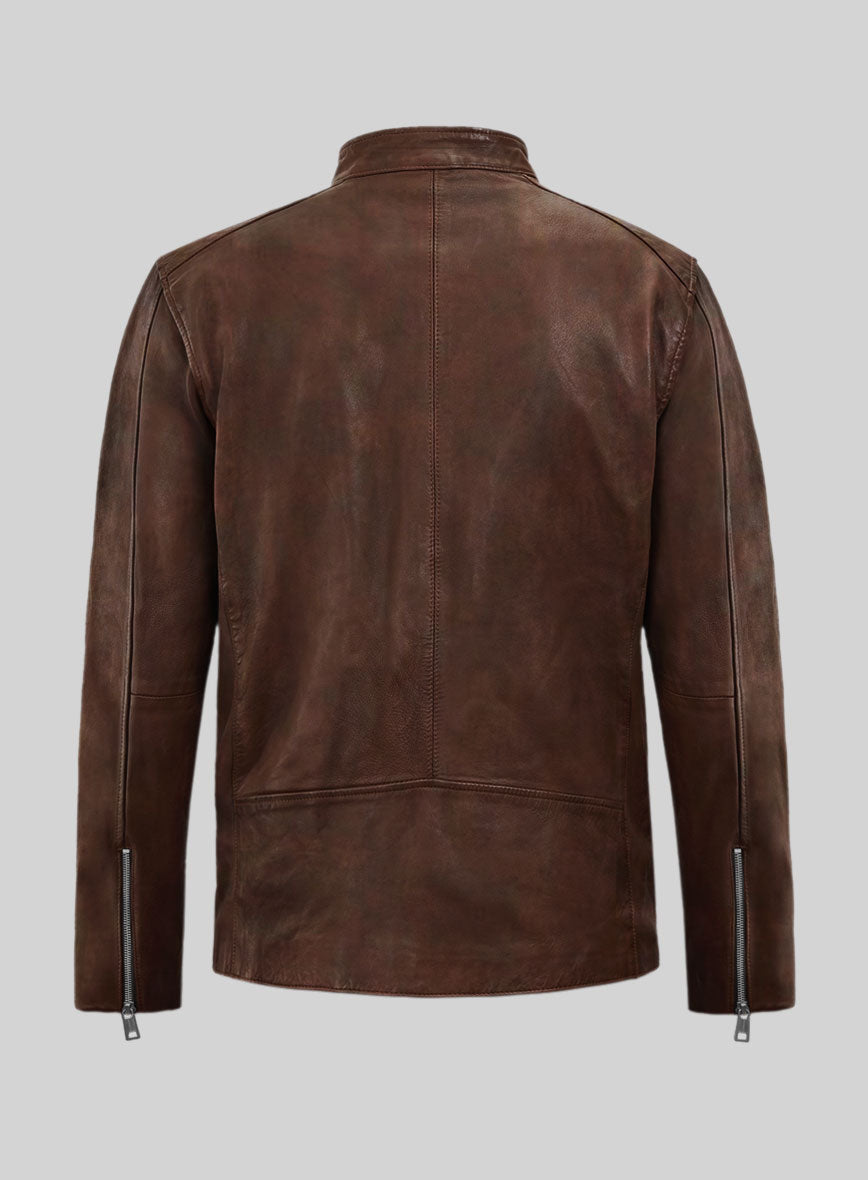 DAVID CARDONA SOFT LEATHER JACKETサイズ8 Dune Drifter Spanish Brown Biker Leather Jacket – StudioSuits