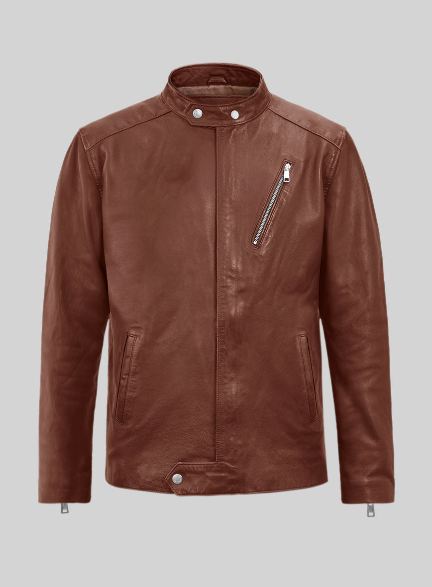 Dune Drifter Tan Biker Leather Jacket - StudioSuits