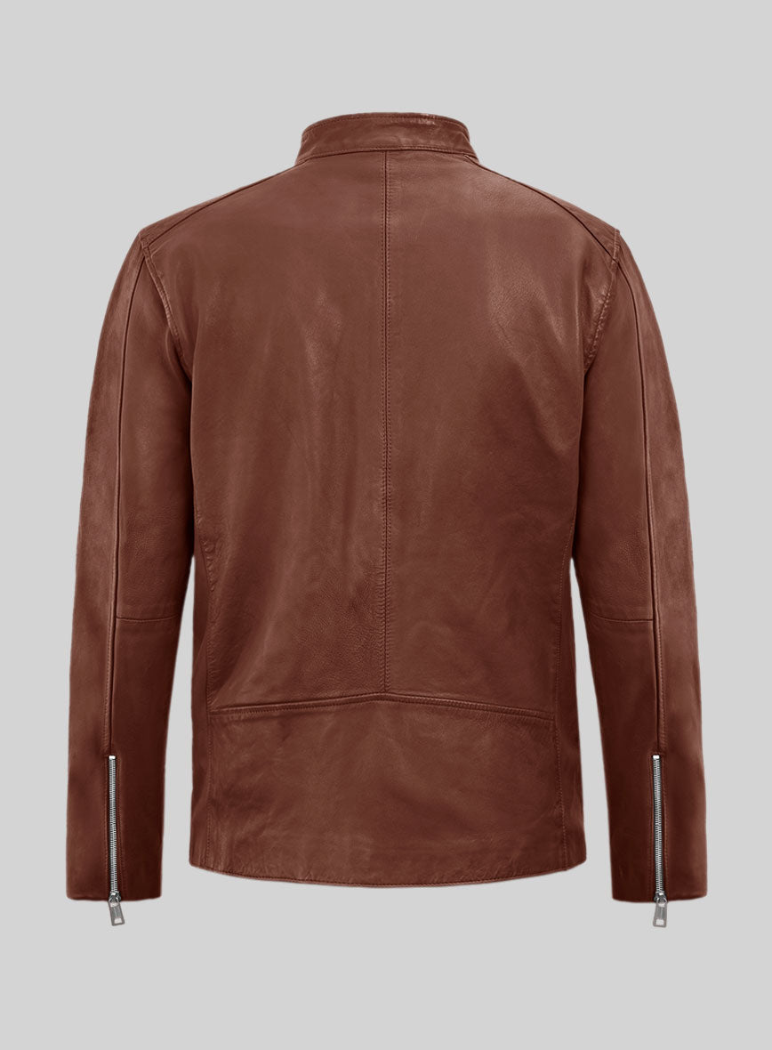 Dune Drifter Tan Biker Leather Jacket - StudioSuits