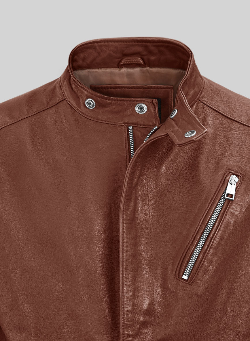 Dune Drifter Tan Biker Leather Jacket - StudioSuits