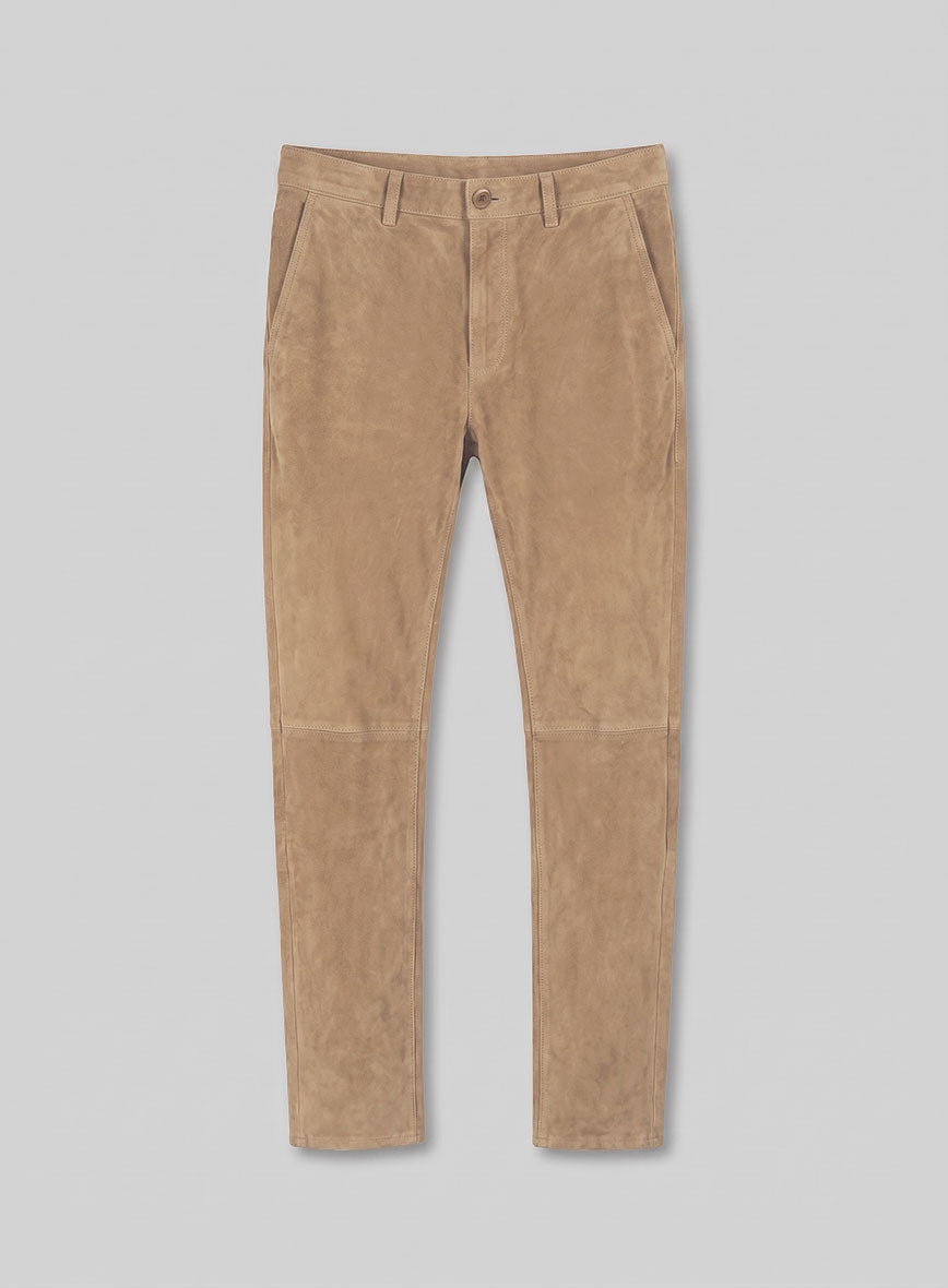 Dusty Beige Suede Leather Suit - StudioSuits