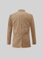 Dusty Beige Suede Leather Blazer