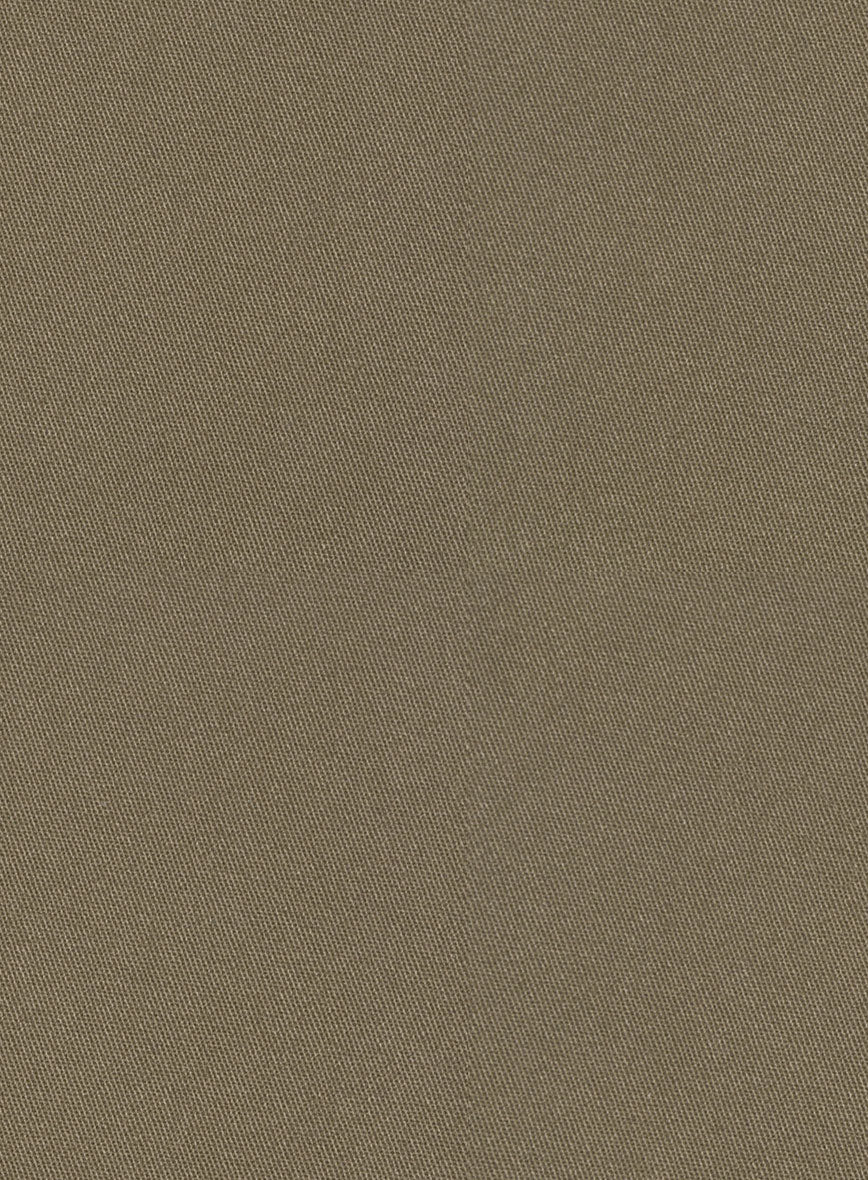 Earthy Brown Cotton Power Stretch Chino Jacket - StudioSuits