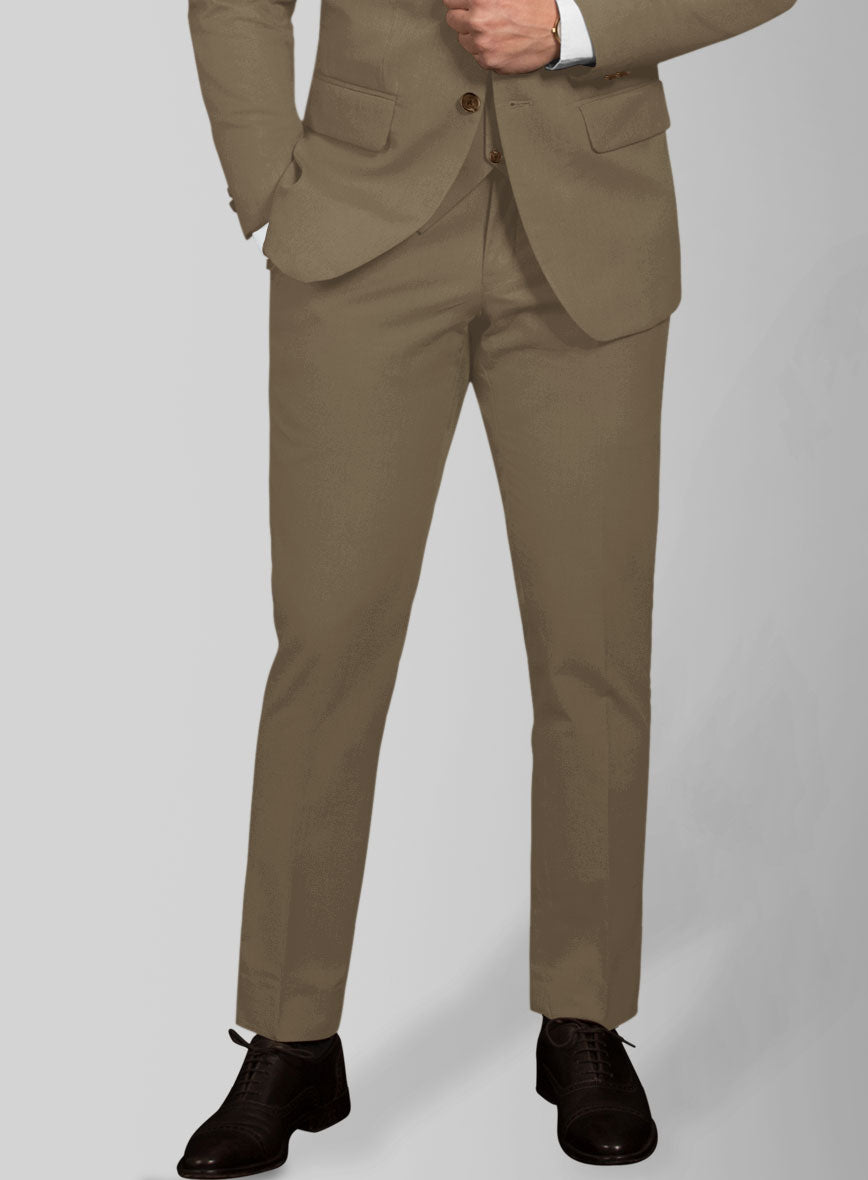 Earthy Brown Cotton Power Stretch Chino Pants - StudioSuits