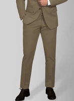 Earthy Brown Cotton Power Stretch Chino Pants - StudioSuits