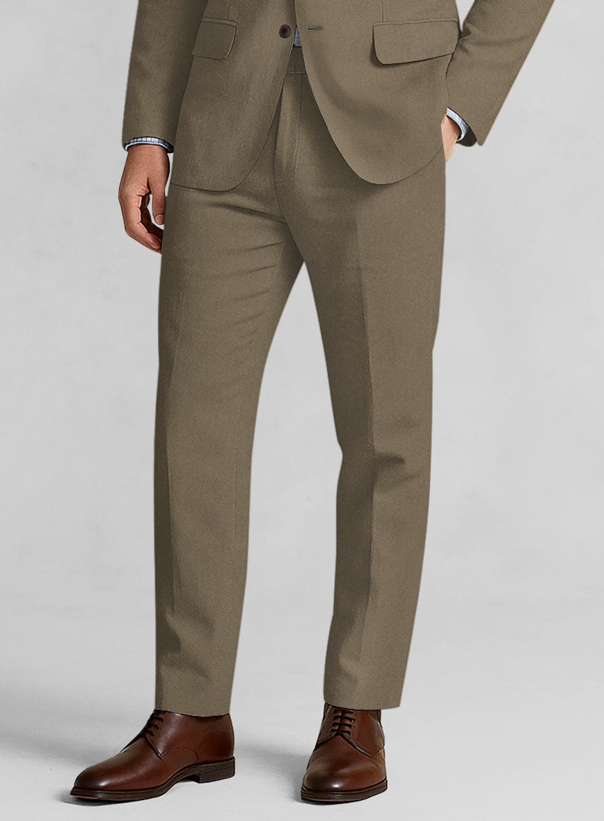 Earthy Brown Cotton Power Stretch Chino Pants - StudioSuits