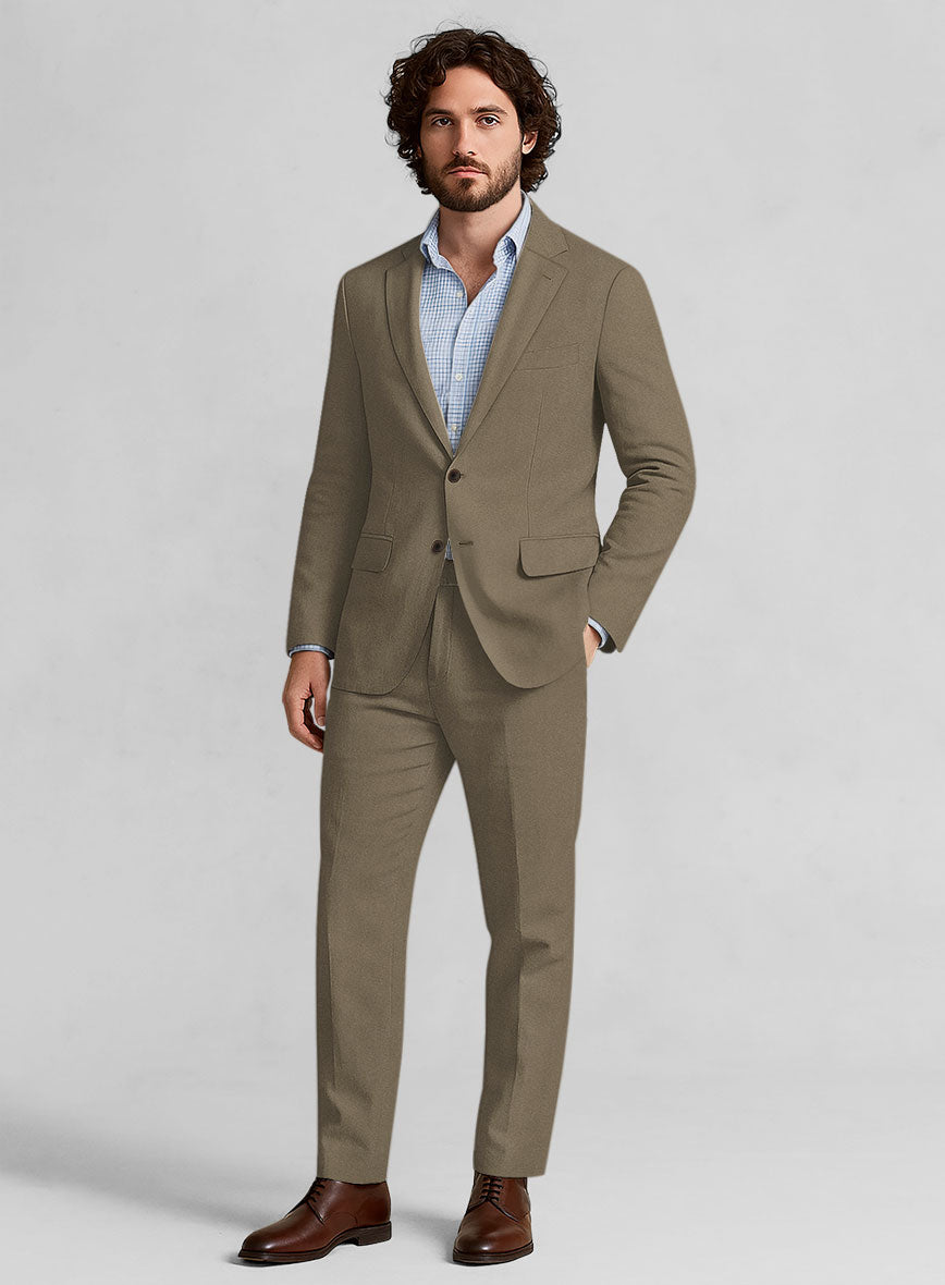 Earthy Brown Cotton Power Stretch Chino Suit - StudioSuits