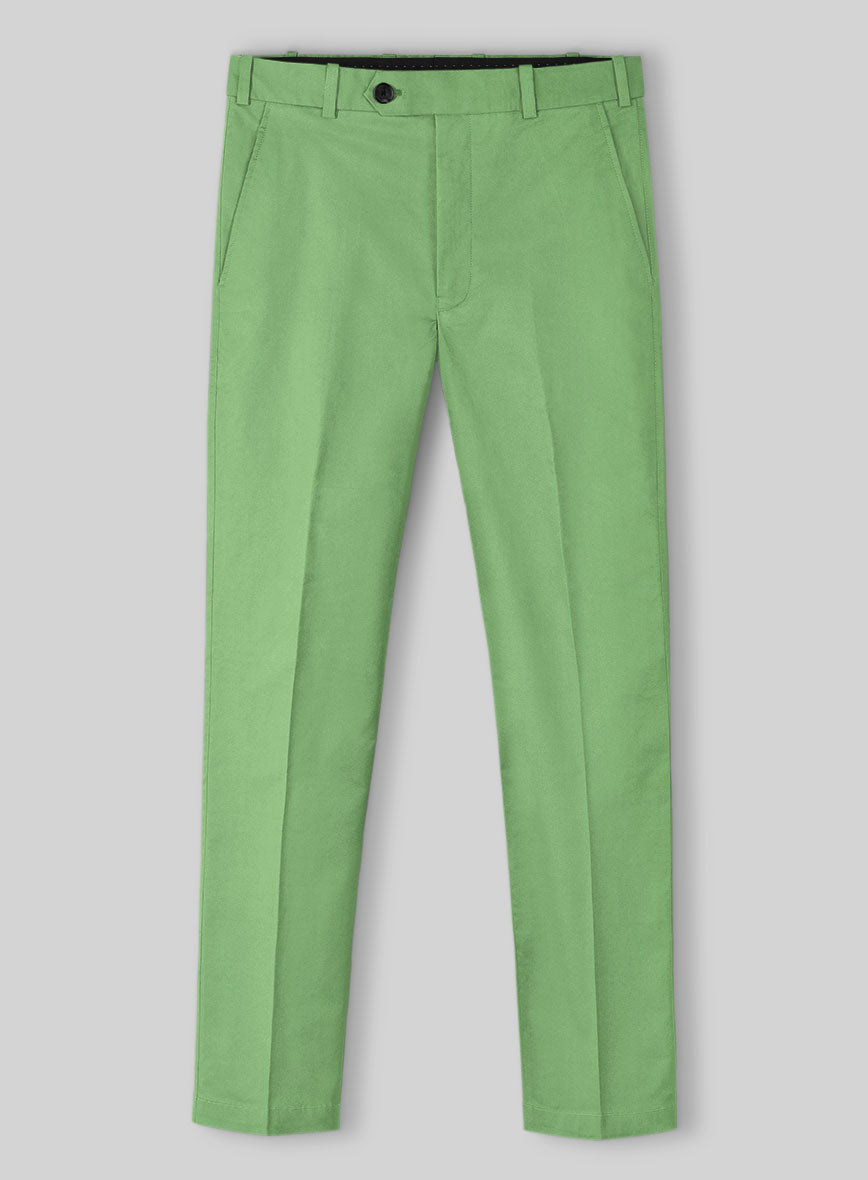 Easter Green Napoli Stretch Light Weight Cotton Pants - StudioSuits