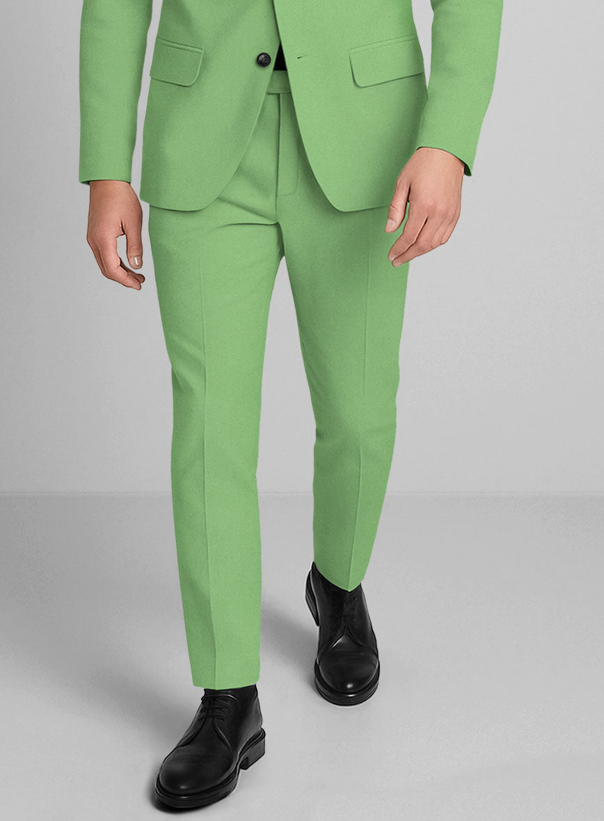 Easter Green Napoli Stretch Light Weight Cotton Pants - StudioSuits