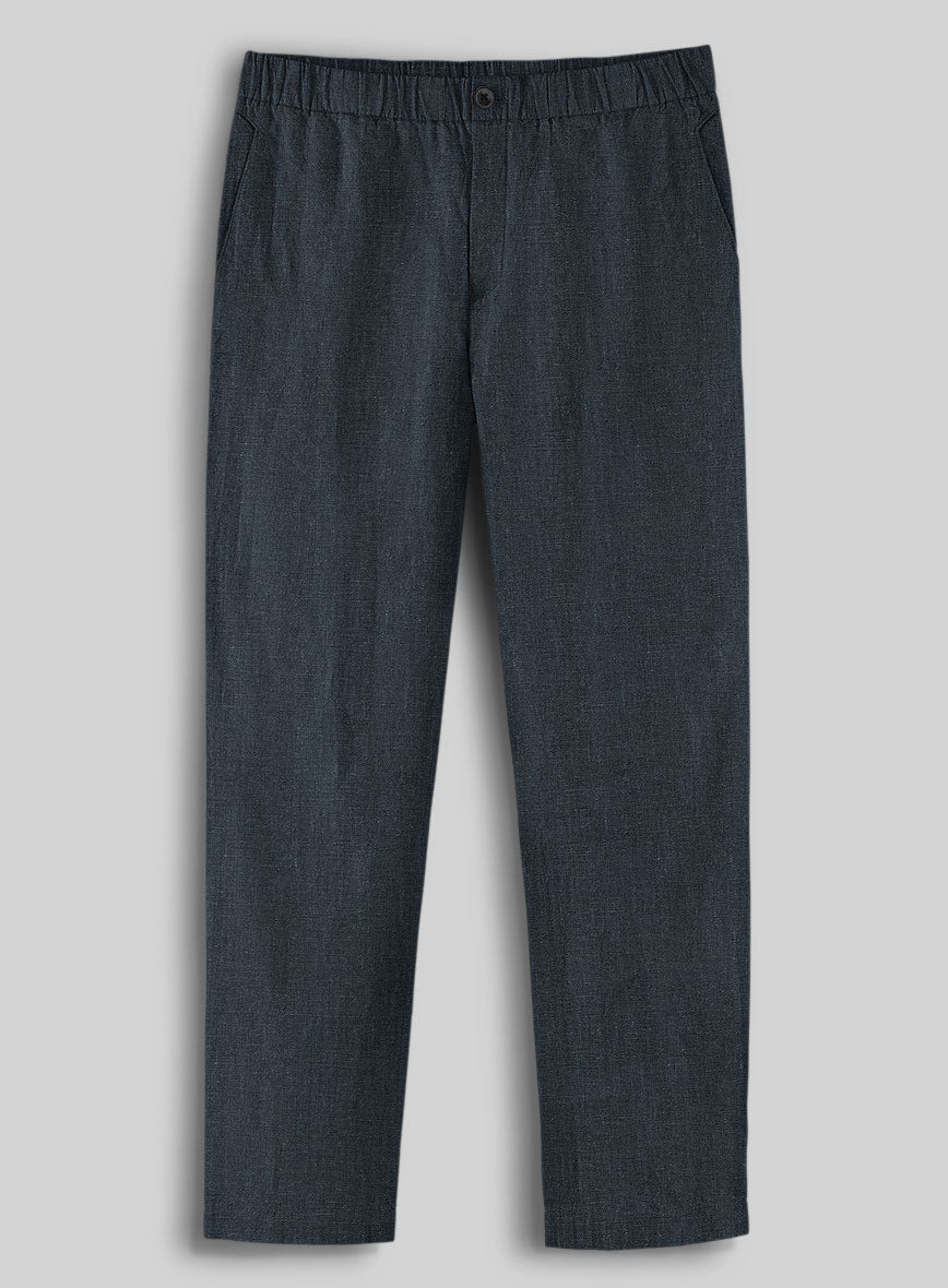 Easy Pants Dark Blue Linen - StudioSuits