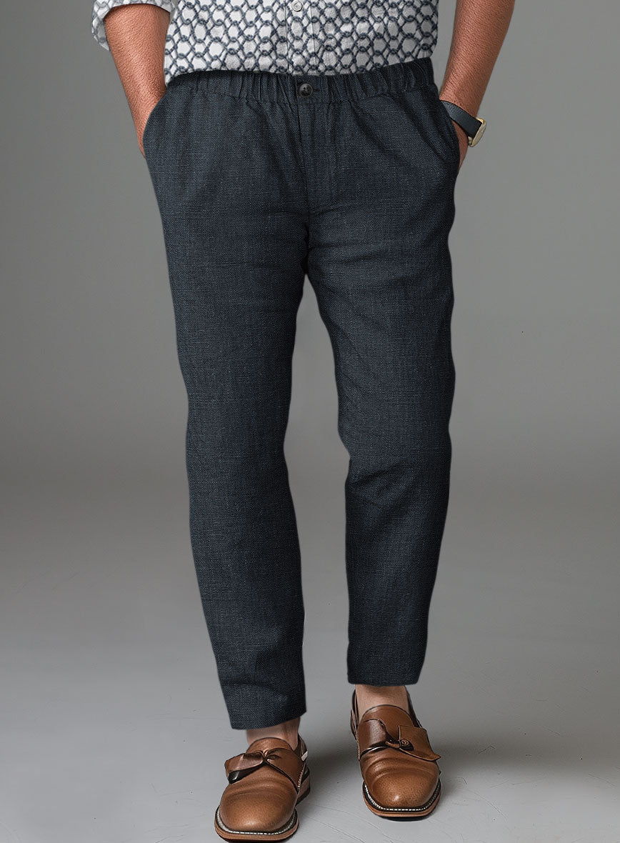 Easy Pants Dark Blue Linen - StudioSuits