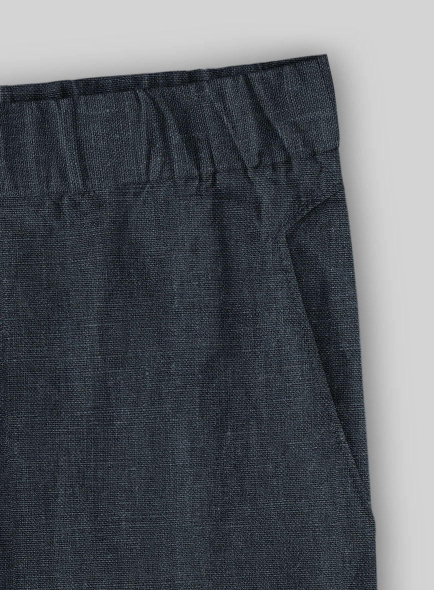 Easy Pants Dark Blue Linen - StudioSuits