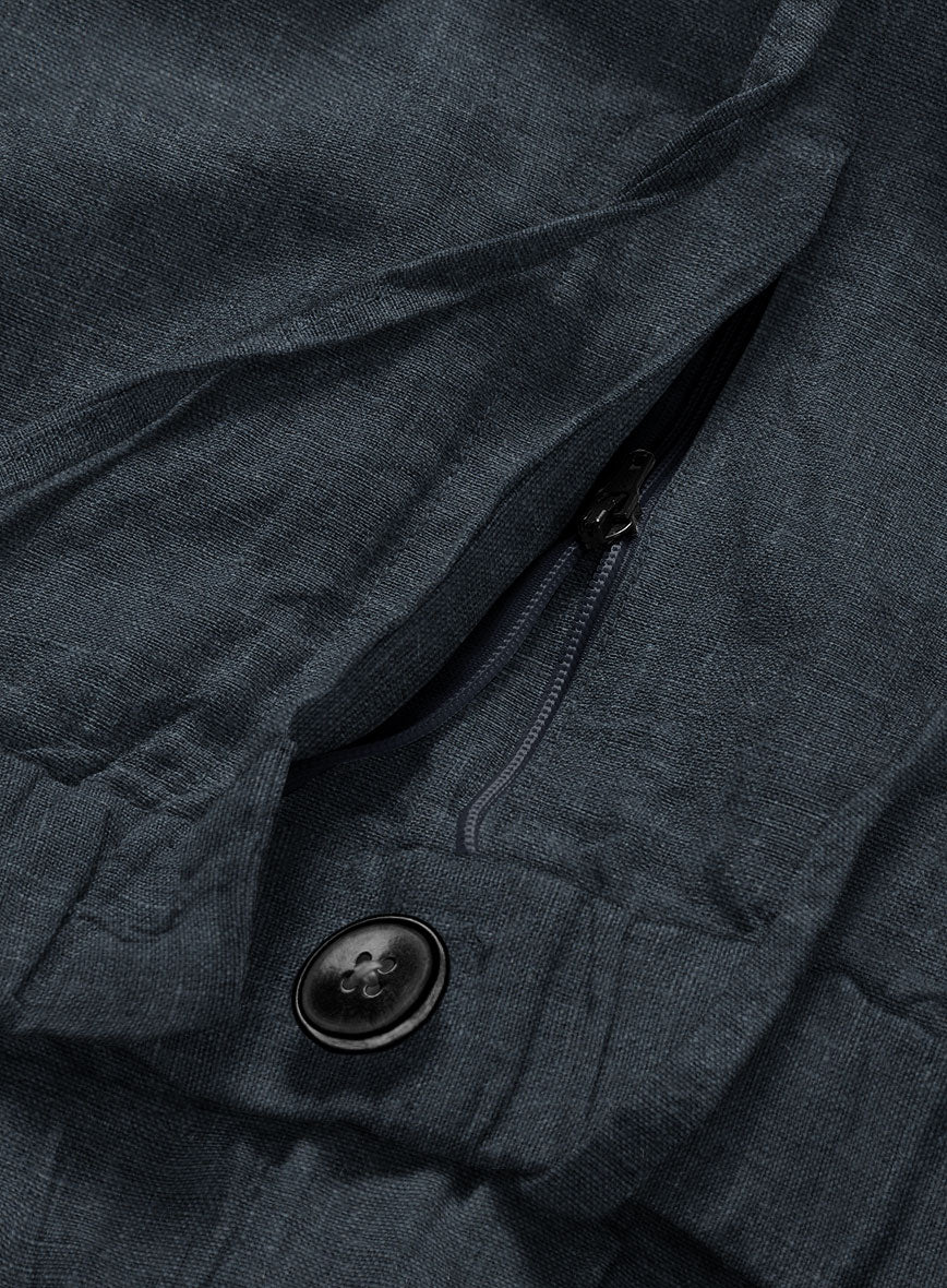 Easy Pants Dark Blue Linen - StudioSuits