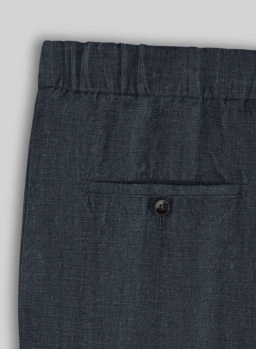 Easy Pants Dark Blue Linen - StudioSuits