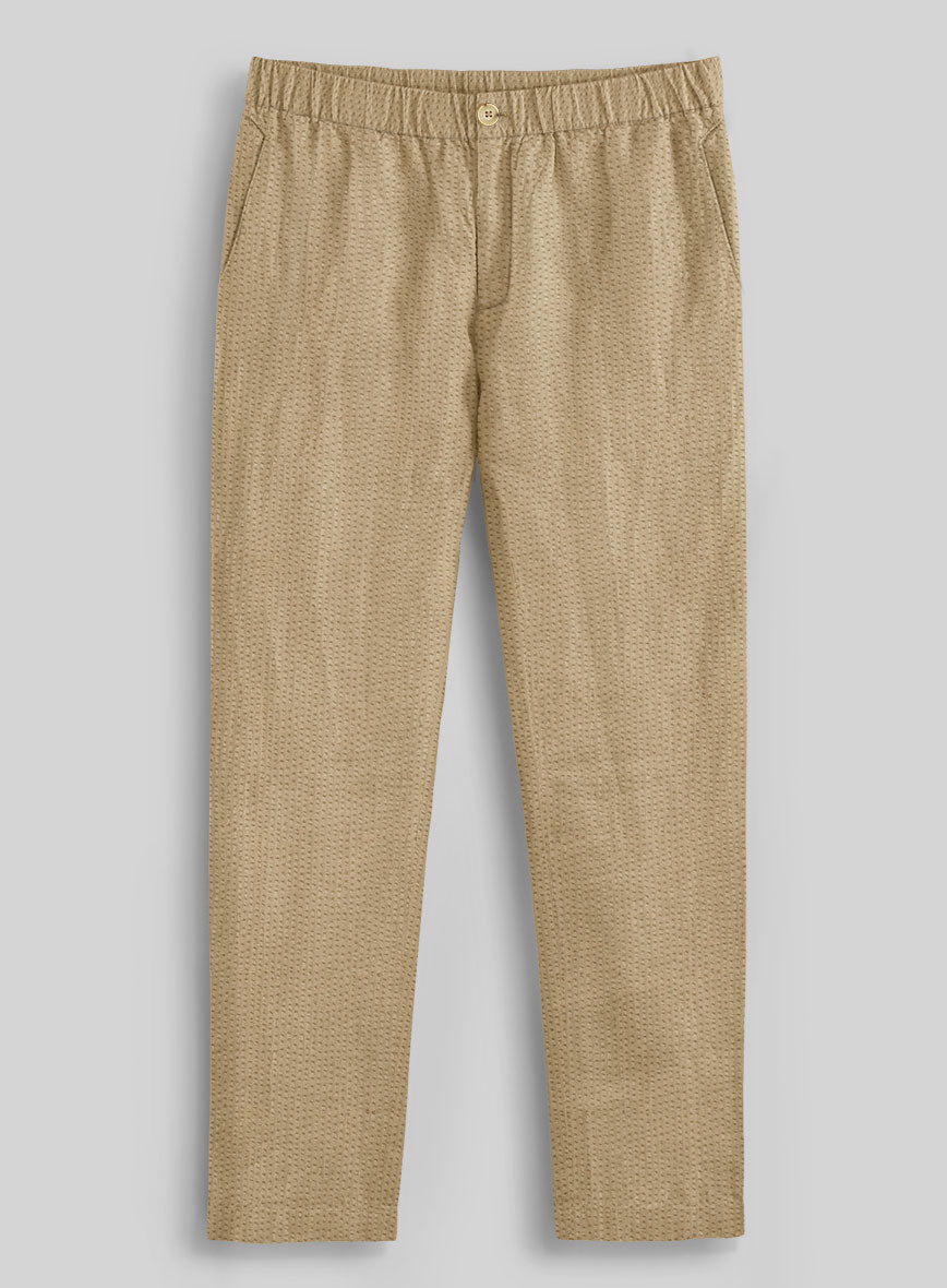Easy Pants Beige Seersucker - StudioSuits