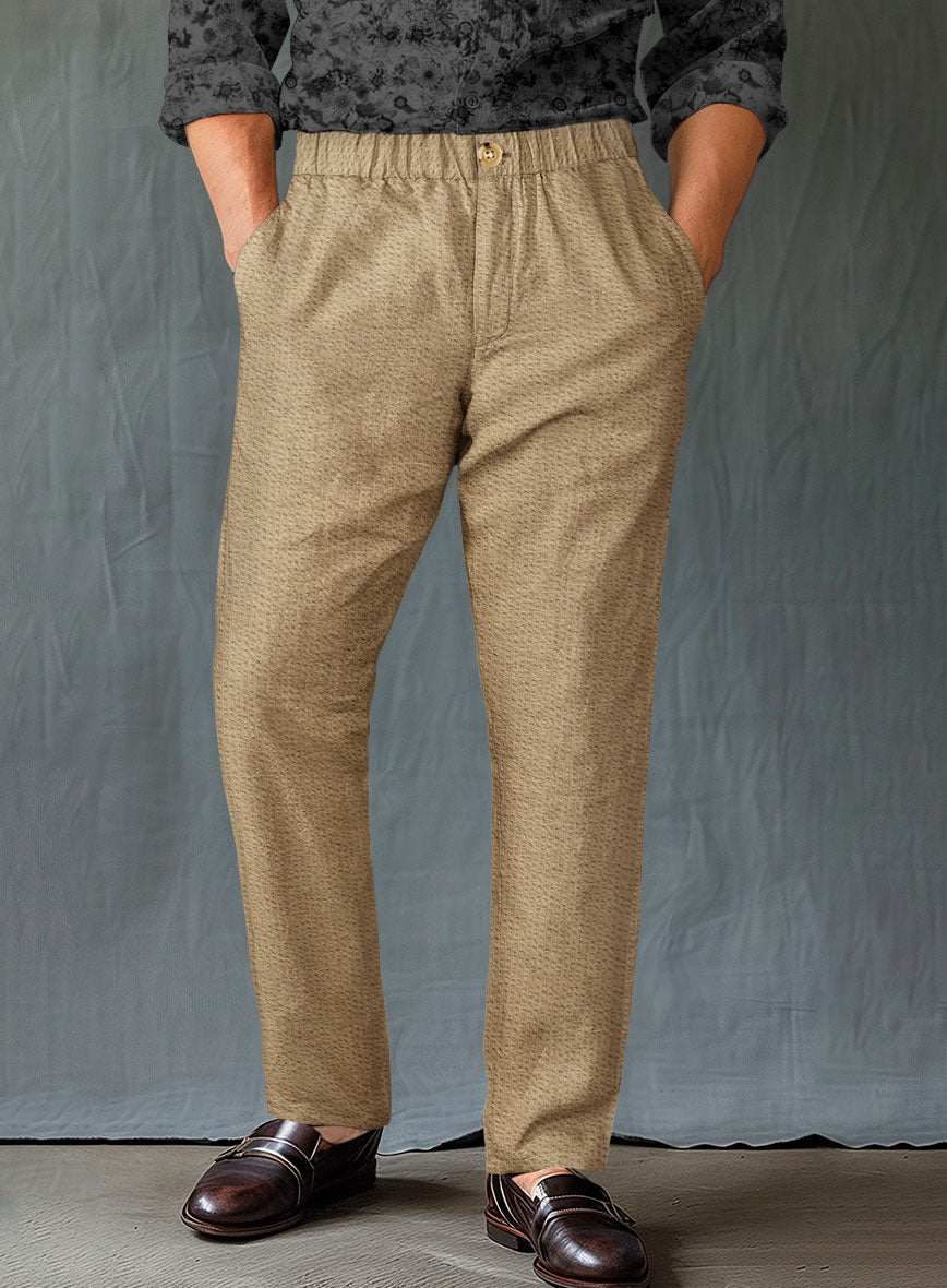 Easy Pants Beige Seersucker - StudioSuits