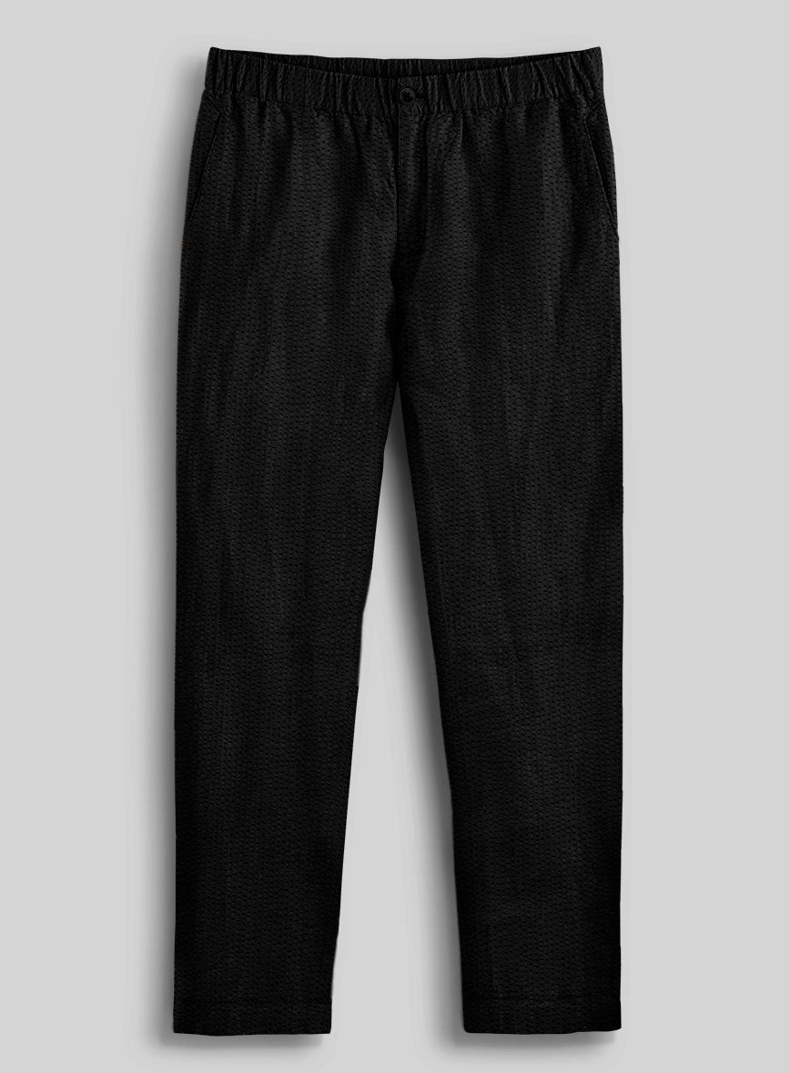 Easy Pants Black Seersucker - StudioSuits